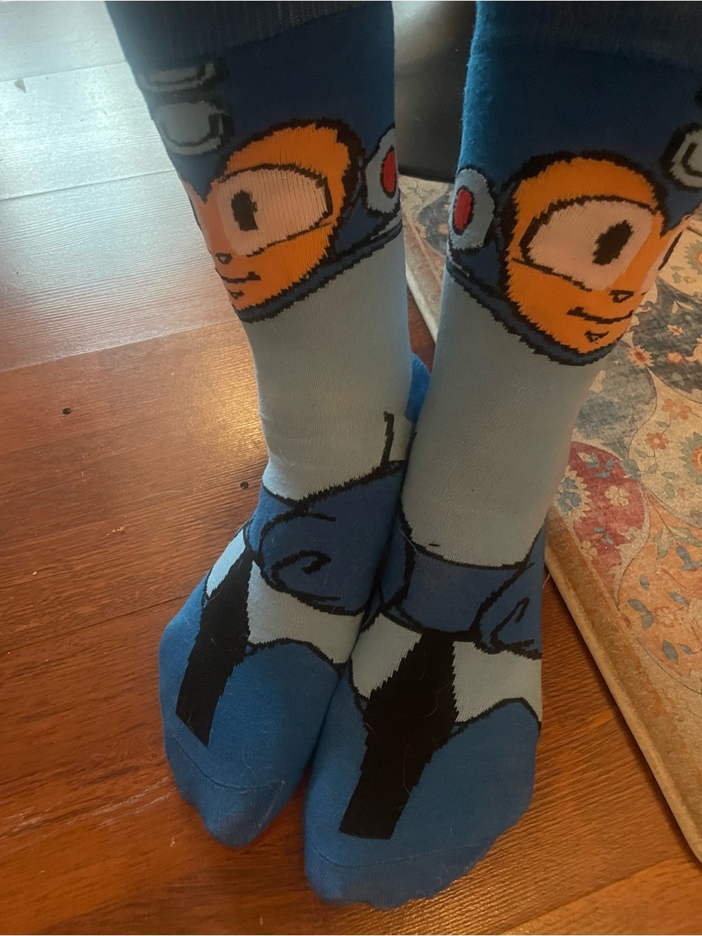 Blue Mega Man Crew Socks - gently used